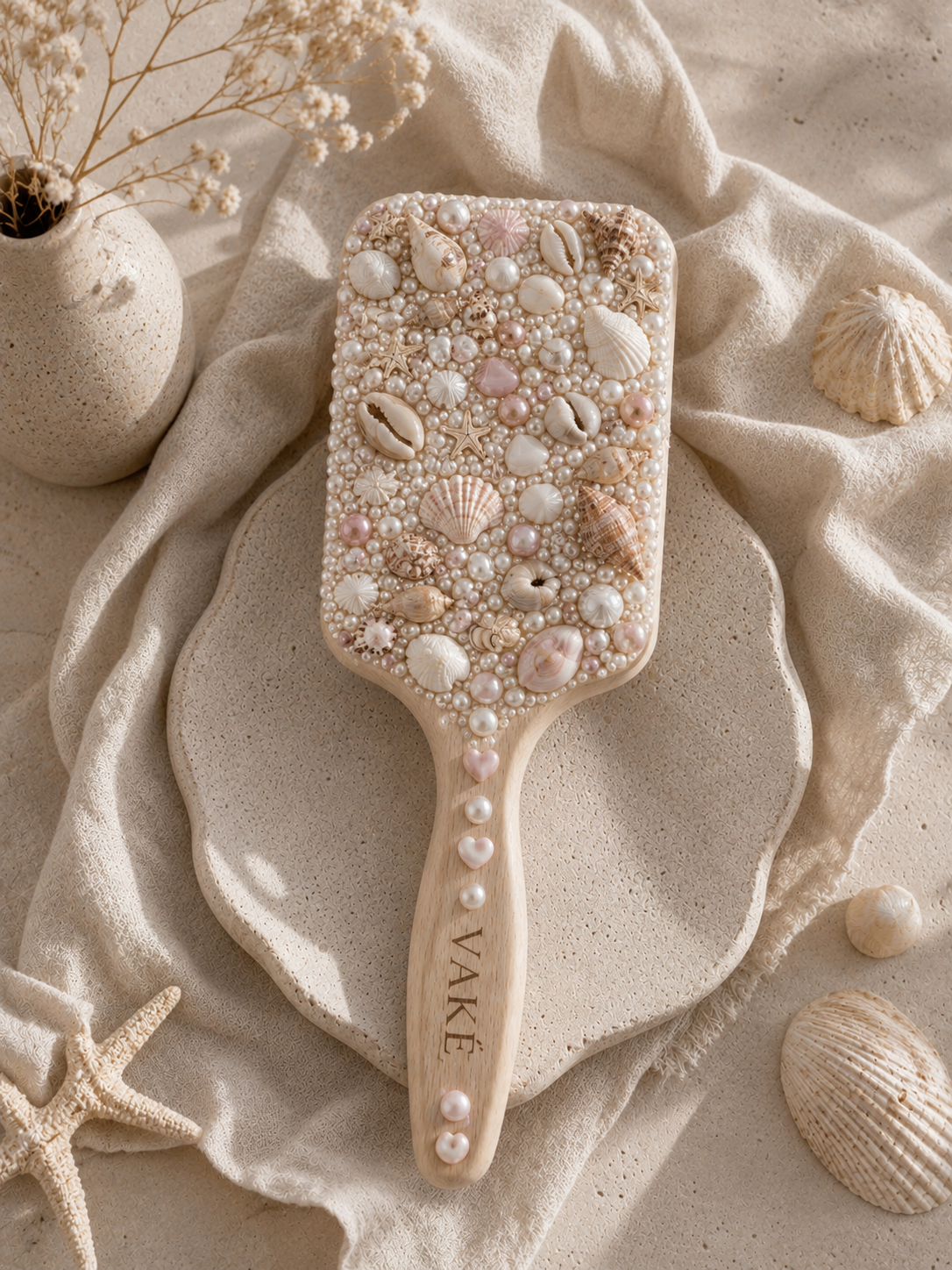 Shell & Pearl Hair Brush view 2
